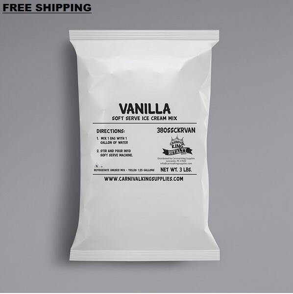(5 Pack) 3 lb. Restaurant Smooth Vanilla Soft Serve Ice Cream Mix Ice Cream Shop