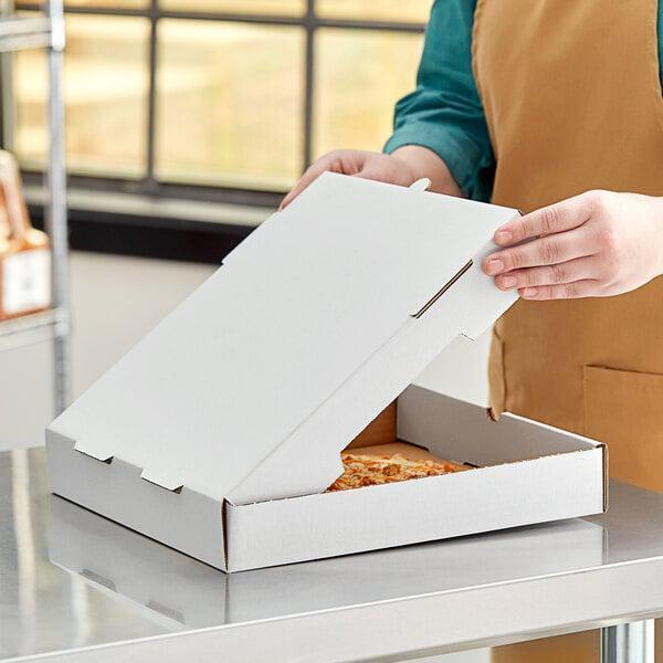 (50-Pack) 12" x 12" x 2" White Corrugated Plain Unprinted Pizza / Bakery Box