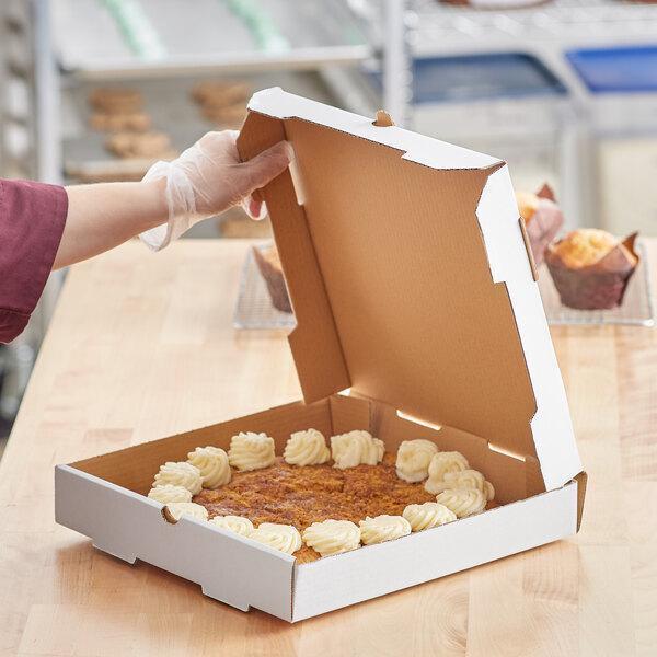 (50-Pack) 12" x 12" x 2" White Corrugated Plain Unprinted Pizza / Bakery Box
