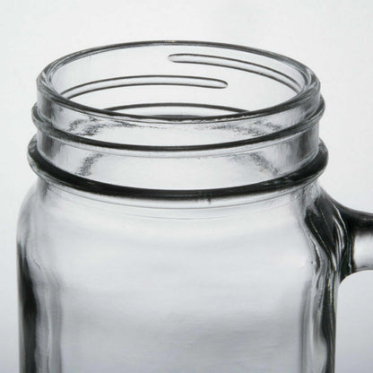 96 CASE 16 Oz Glass Mason Canning Drinking Jar with Handle Bar Beer Restaurant