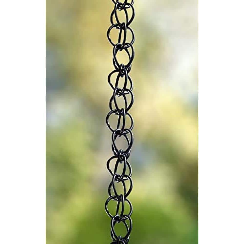 Monarch 8-1/2 ft. Black Powder Coated Aluminum Ring Rain Chain Functional