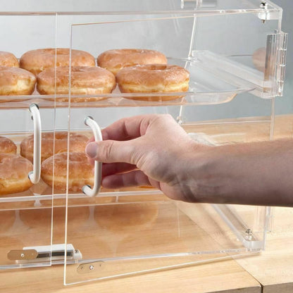 2 Tray Bakery Display Case Front Rear Door Donut Cookie Pastry Hotel Store