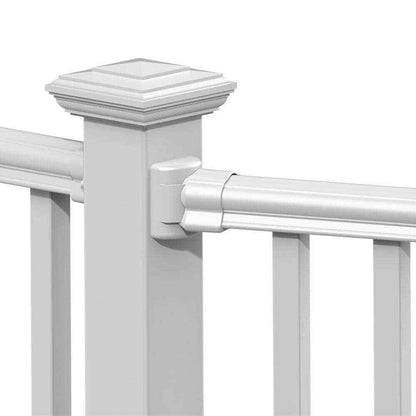 White Vinyl Traditional Left Right Angle Bracket Kit Railing Accessories(4-Pack)