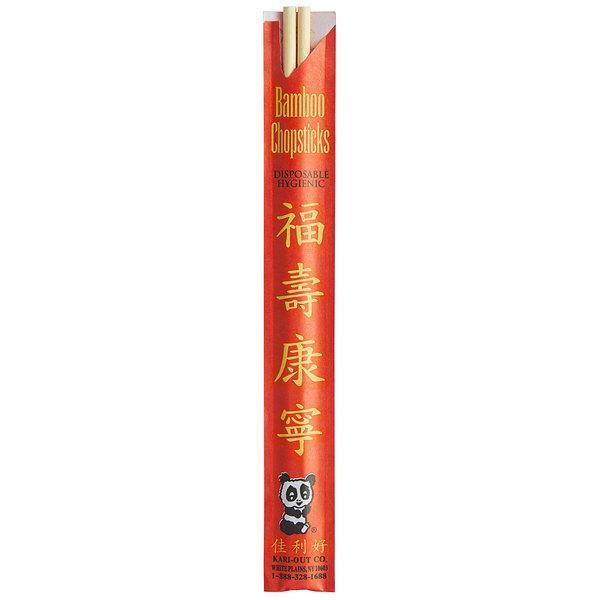 (1000 Pack) 9" Long Kari-Out Disposable Chinese Bamboo Chopsticks Food Bulk Wood