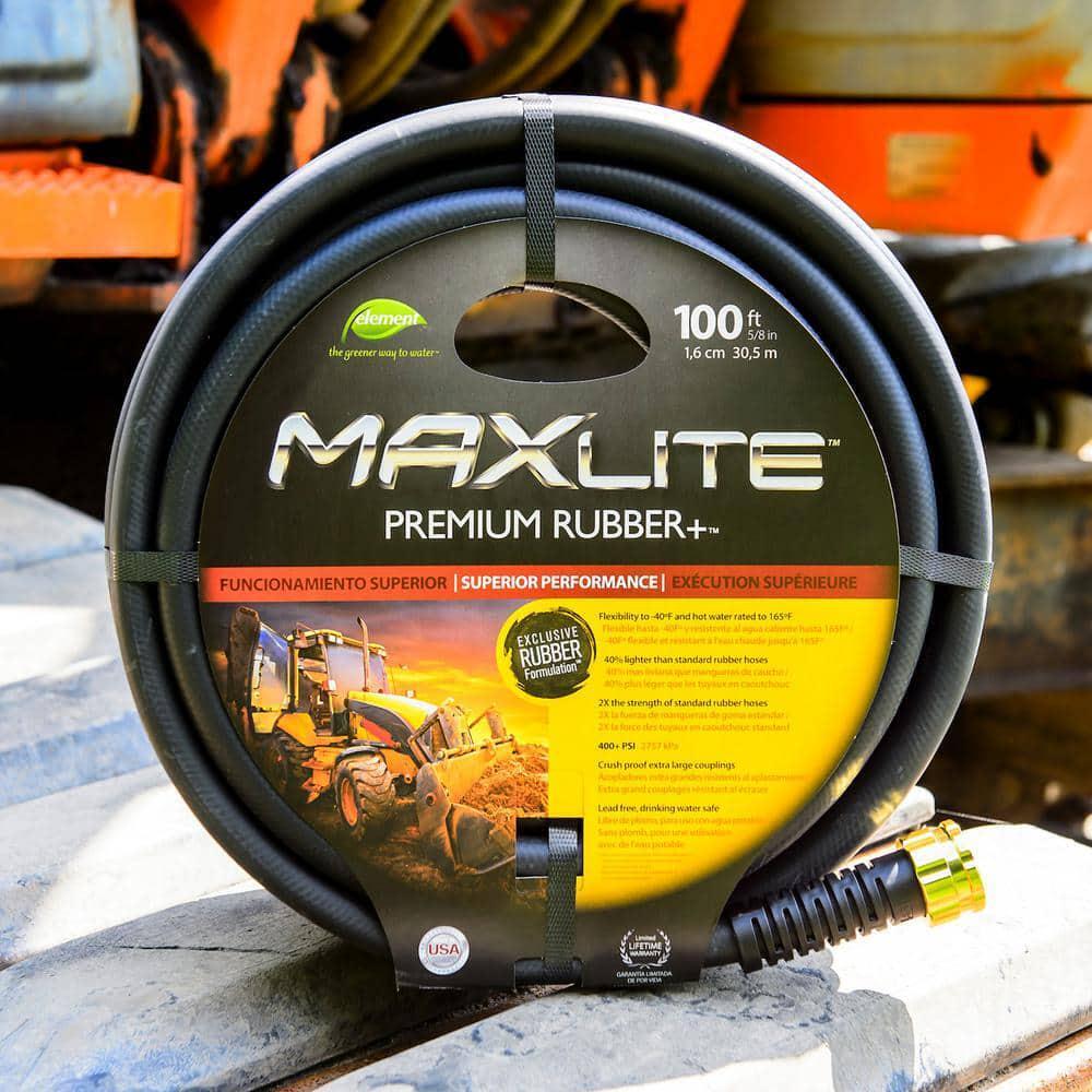 Maxlite 3/4 In. X 50 Ft. Heavy-Duty Premium Rubber plus Water Hose