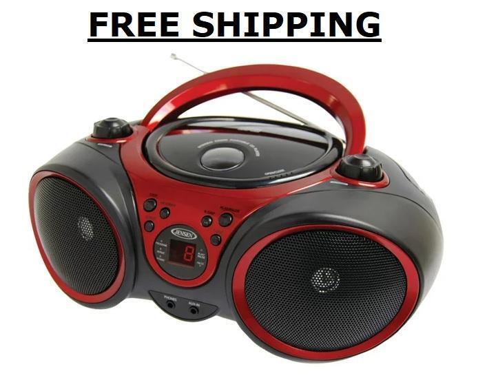 Portable Red Compact Stereo Cd Player with Am/Fm Stereo Radio CD-R/RW Compatible