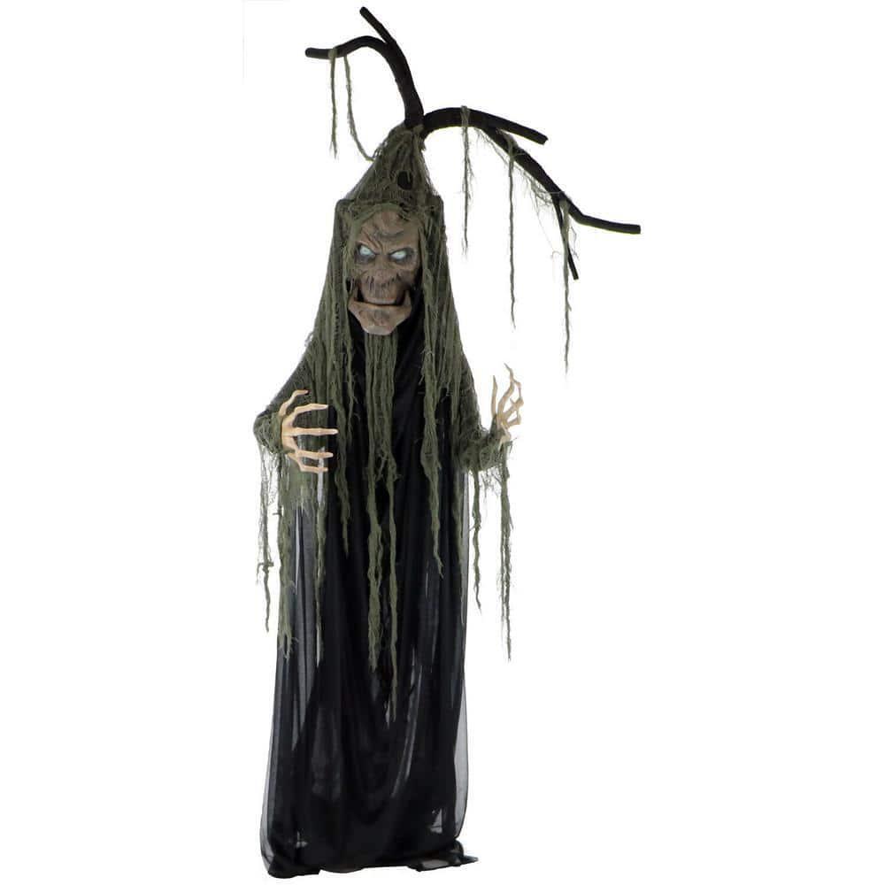 6.5 Ft. Animatronic Haunted Talking Tree Halloween Prop, Moving Mouth for Indoor