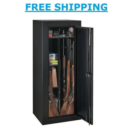 18 Gun Security Cabinet Stack on Rifle Safe Storage Locker Shotgun Firearm Lock