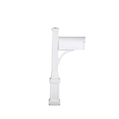 White The Lexington Mailbox and Post Kit Mail Hardware Included Plastic No Rust