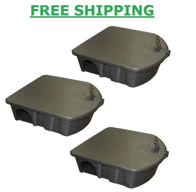 3-PACK MOUSE BAIT STATIONS RAT TRAP ALTERNATIVE RODENT TRAPS BAIT STATION 10x15"