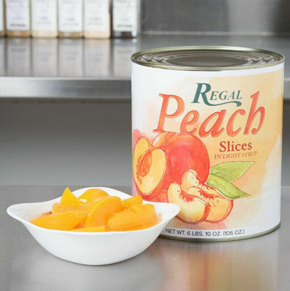 Bulk Supply Restaurant Bakery #10 Can Sliced Peaches in Light Syrup - 6/Case