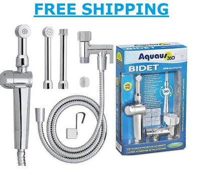 Aquaus 360 Premium Hand-Held Bidet W/ Dual Spray Pressure Controls in Chrome NEW