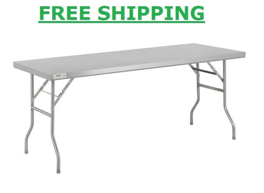 30" x 72" Commercial Stainless Steel Folding Work Prep Tables Open Kitchen NSF