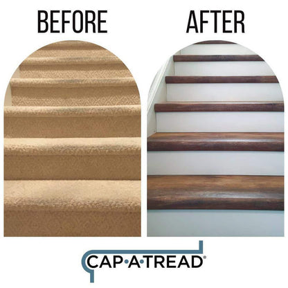 Vinyl Stair Tread Ocala Oak/Chiffon Lace Oak/Salt Shore Wood 47x12-1/8x1-11/16in