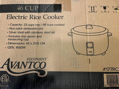 Restaurant 46 Cup (23 Cup Raw) Electric Rice Cooker / Warmer - 120V, 1650W