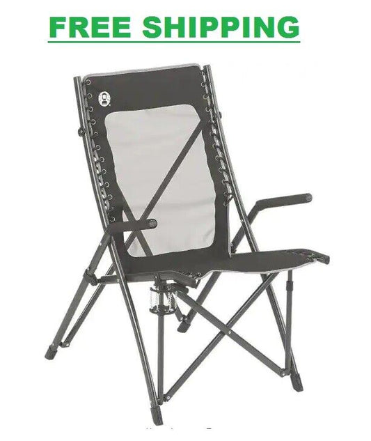 Coleman ComfortSmart Chair w/ Bungee Suspension System & Cup Holder Modern Black