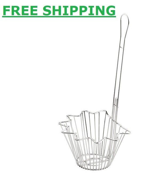 9" x 5" Stainless Steel Taco Salad Shell-Shaped Nickel-Plated Bowl Frying Basket