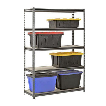 5 Shelf Heavy Duty Metal Muscle Rack Garage Shelving Storage 48"W x 18"D x 72"H