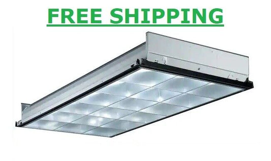 Drop Ceiling Light Parabolic Troffer PT3 MV 3-Light Fluorescent (Troffer Only)