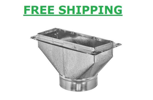 14 In. X 6 In. to 8 In. Universal Register Box with Flange Galvanized Steel