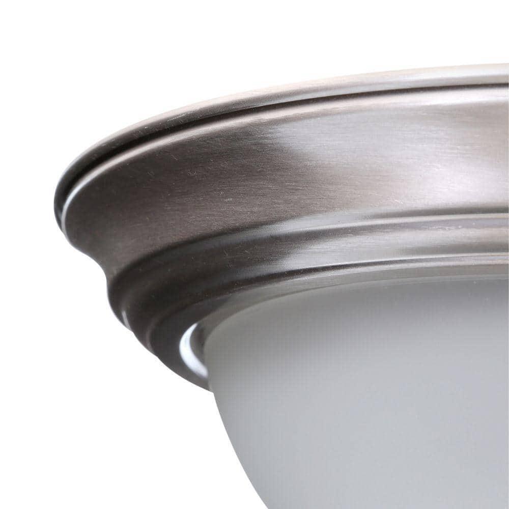 Ceiling Light Fixture Frosted Glass Shade Flush Mount 2-Pack 11" Brushed Nickel