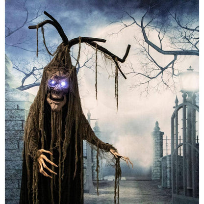 6.5 Ft. Animatronic Haunted Talking Tree Halloween Prop, Moving Mouth for Indoor