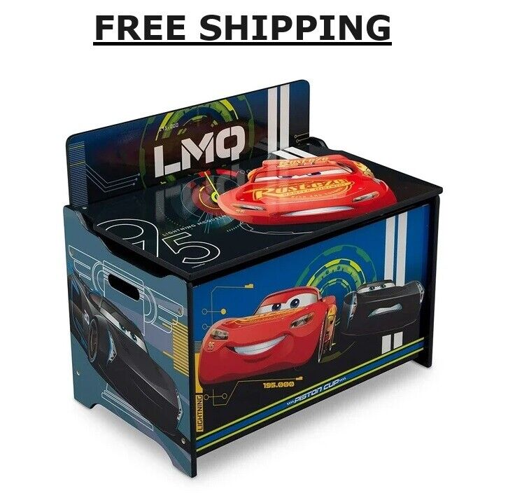 Disney Pixar Cars Deluxe Wood Toy Box by Delta Children, Greenguard Gold