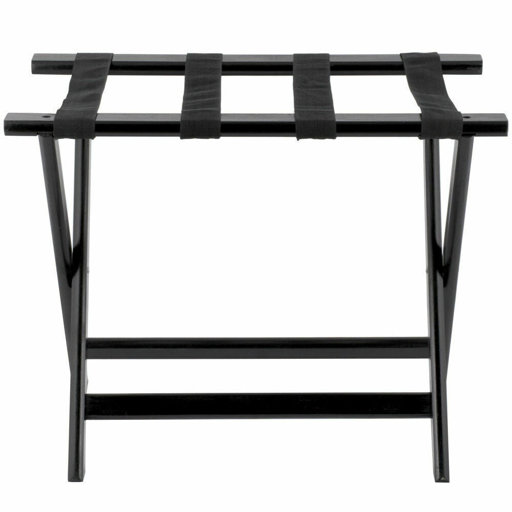 2 PACK Luggage Suitcase Rack Wood Folding Hotel Shelf Stand Tray Cart Black