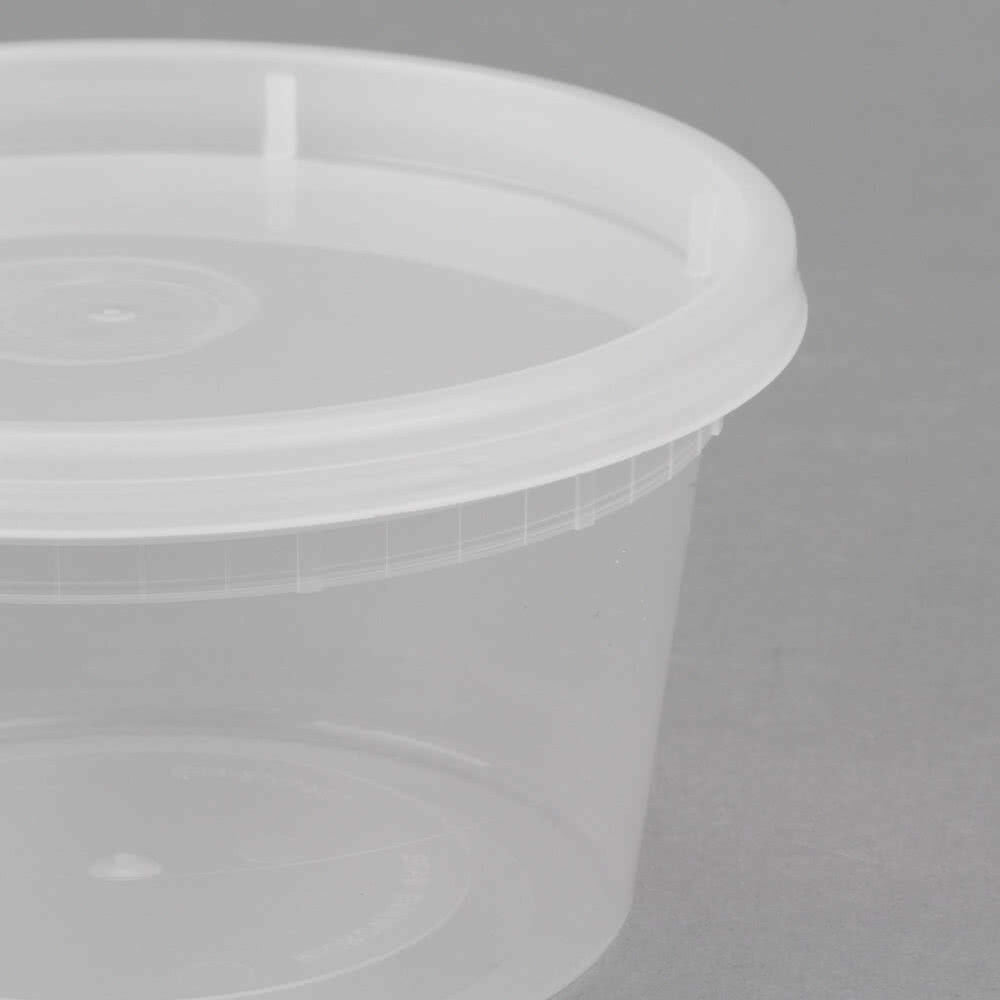 240 CASE 12 OZ Microwavable Clear Round To Go Plastic Deli Food Container & Lid