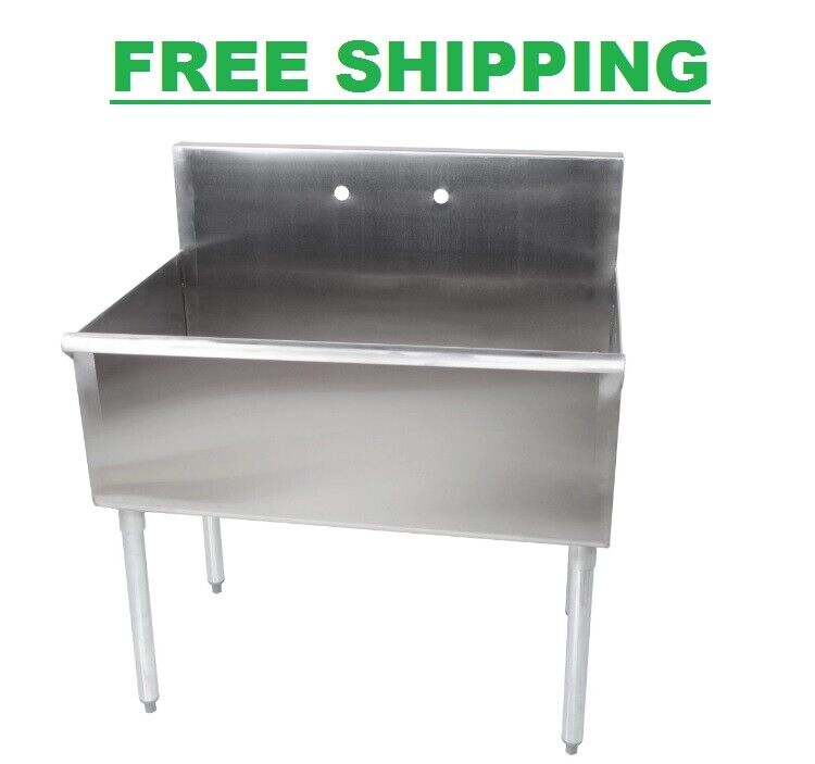 Freestanding Utility Stainless Steel 16-Gauge Commercial Sink 36 X 21 X 14 Bowl