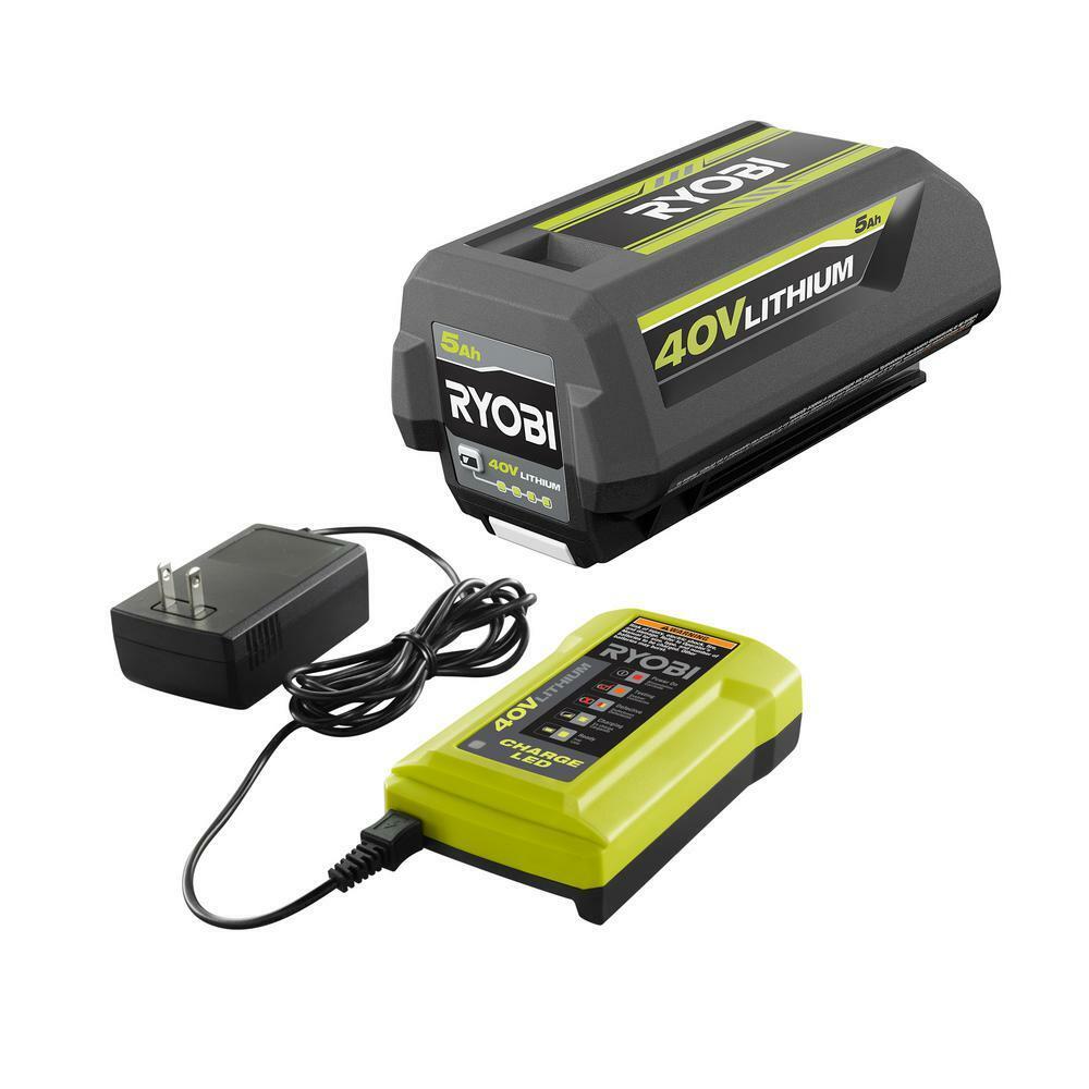 RYOBI Leaf Vacuum/Mulcher 40-Volt Lithium-Ion Cordless Battery/Charger Included