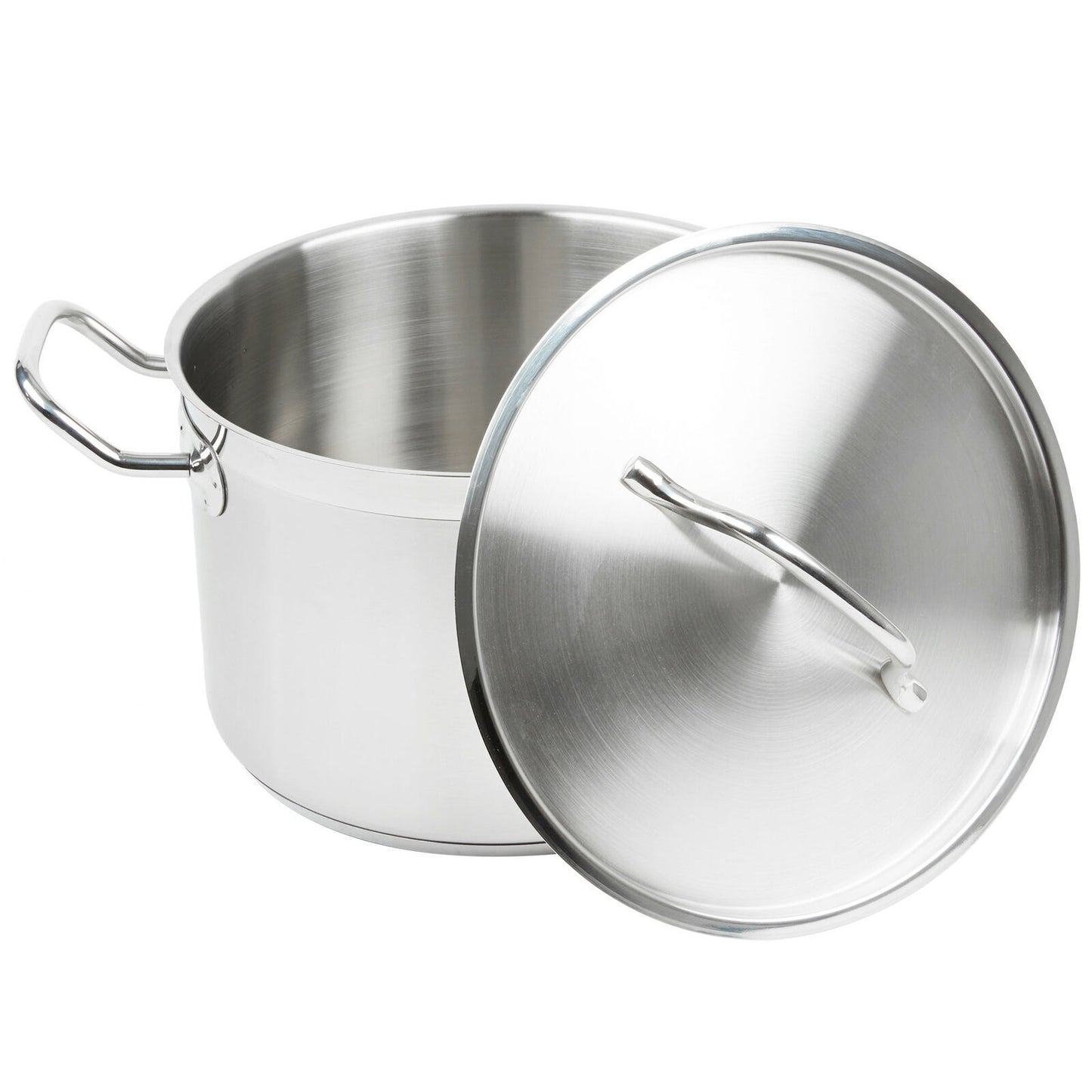 8 Qt. Heavy Duty Silver Stainless Steel Aluminum-Clad Stock Pot with Lid Cover