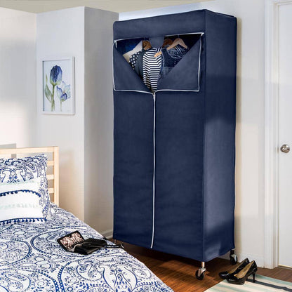 Blue Portable Closet Cover (36 in. W x 73 in. H) Fits Standard Clothes Rack