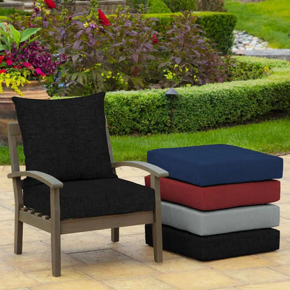 Lounge Chair Cushion 2-Piece Deep Seating Outdoor Seating Black Leala 24x24 Inch