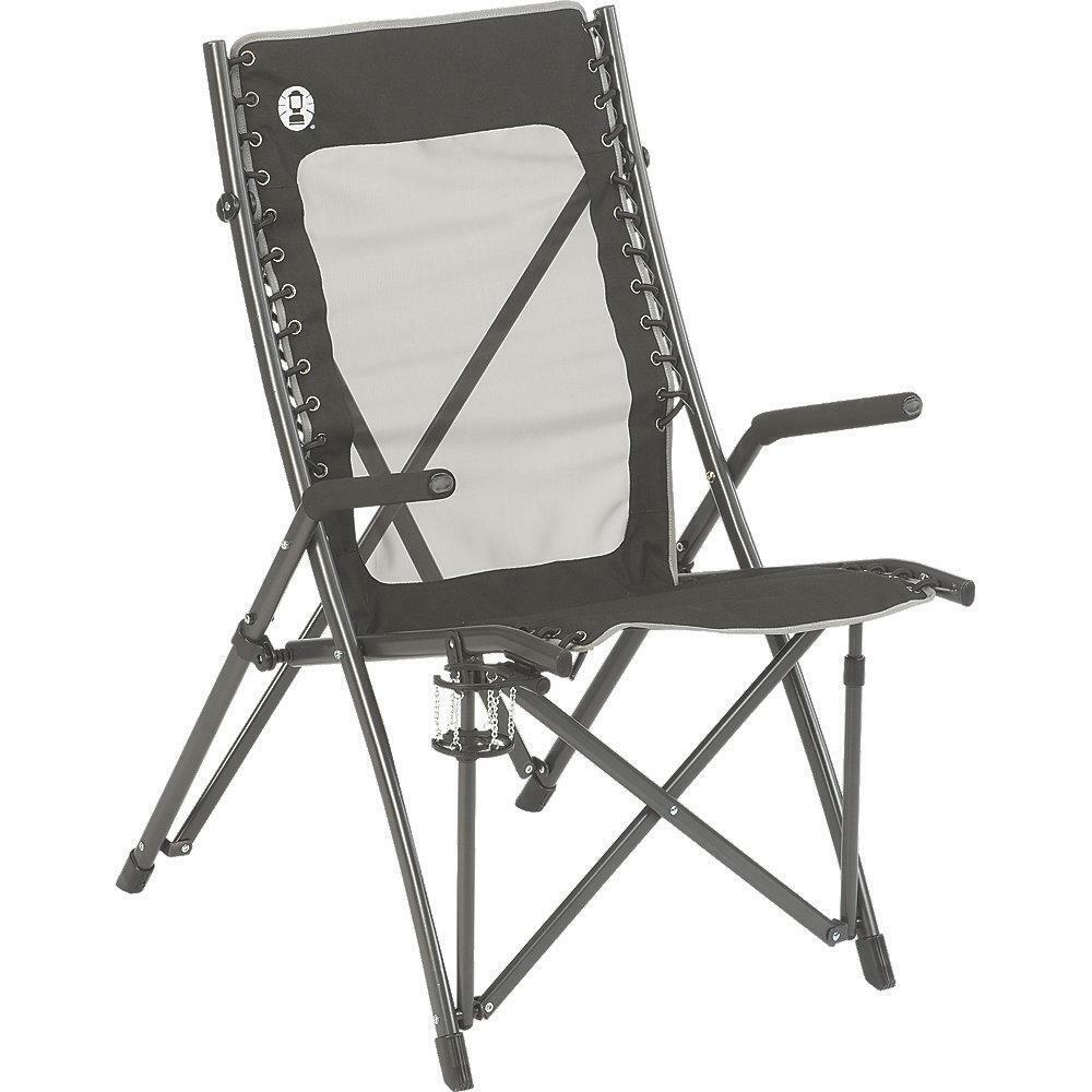 Coleman ComfortSmart Chair w/ Bungee Suspension System & Cup Holder Modern Black