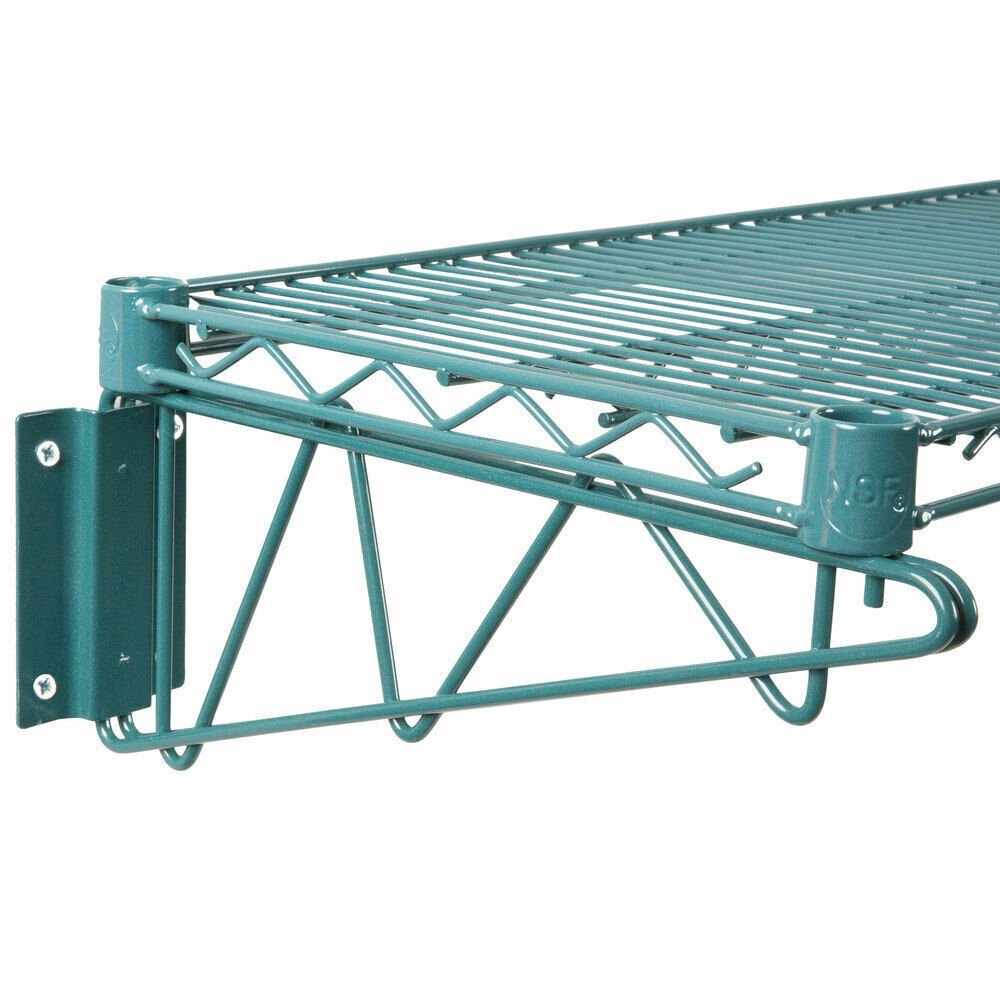 14" x 36" Wall Mount Green Epoxy Wire Shelf Rack Commercial Restaurant Pot NSF