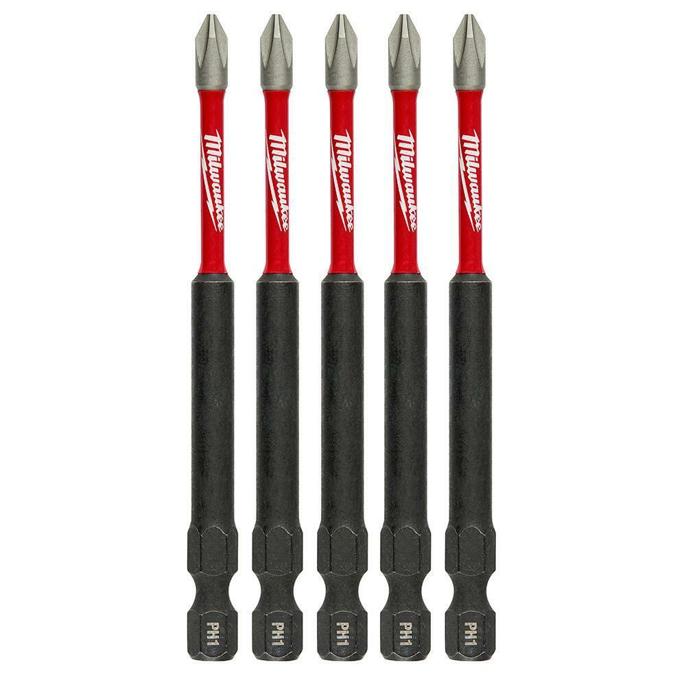 SHOCKWAVE Philips #1 3.5 in. Impact Duty Steel Screwdriver Bit (5-Pack)