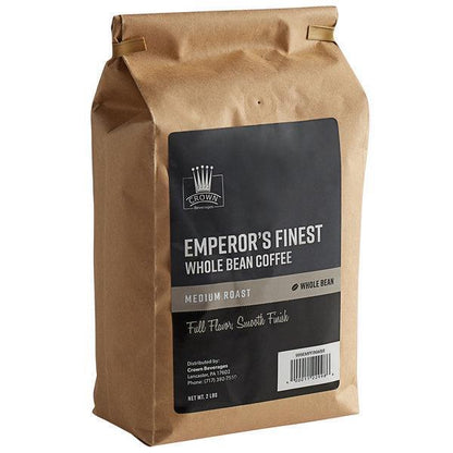 (Set of 5) 2 lb. Emperor's Finest Whole Bean Coffee Bulk Bag Medium Roast Bean