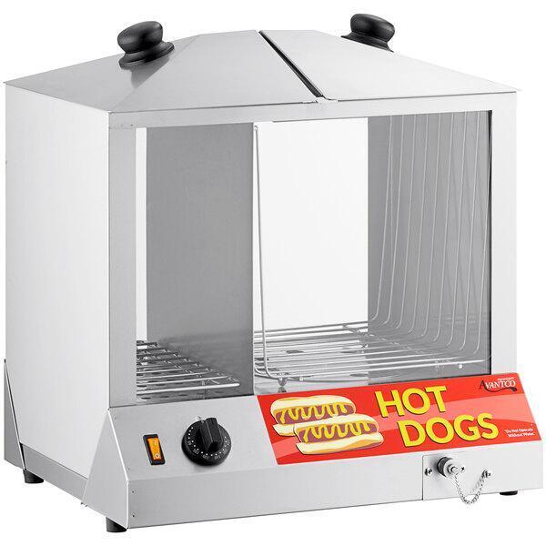 Hot Dog Steamer Commercial 200 HotDog Cooker Bun Warmer Concession Vending Cart