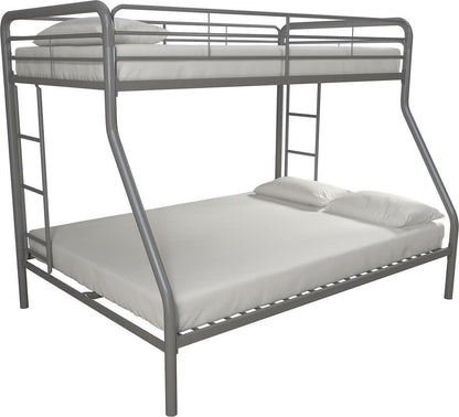 Bunk Beds Twin over Full Kids Girls Boys Bed Teens Dorm Bedroom Furniture Silver