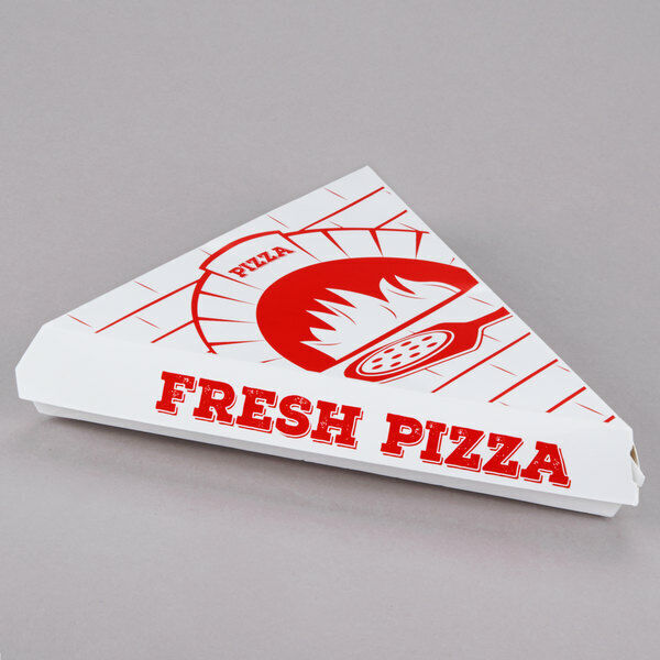 400 Case Choice White Clay Coated Paper Clamshell Pizza Slice Printed Box