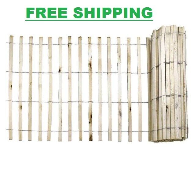 Snow Fence Natural Wood Wooden Slats Protect Sand Dunes Reusable 1/4 x 4 x 50 ft