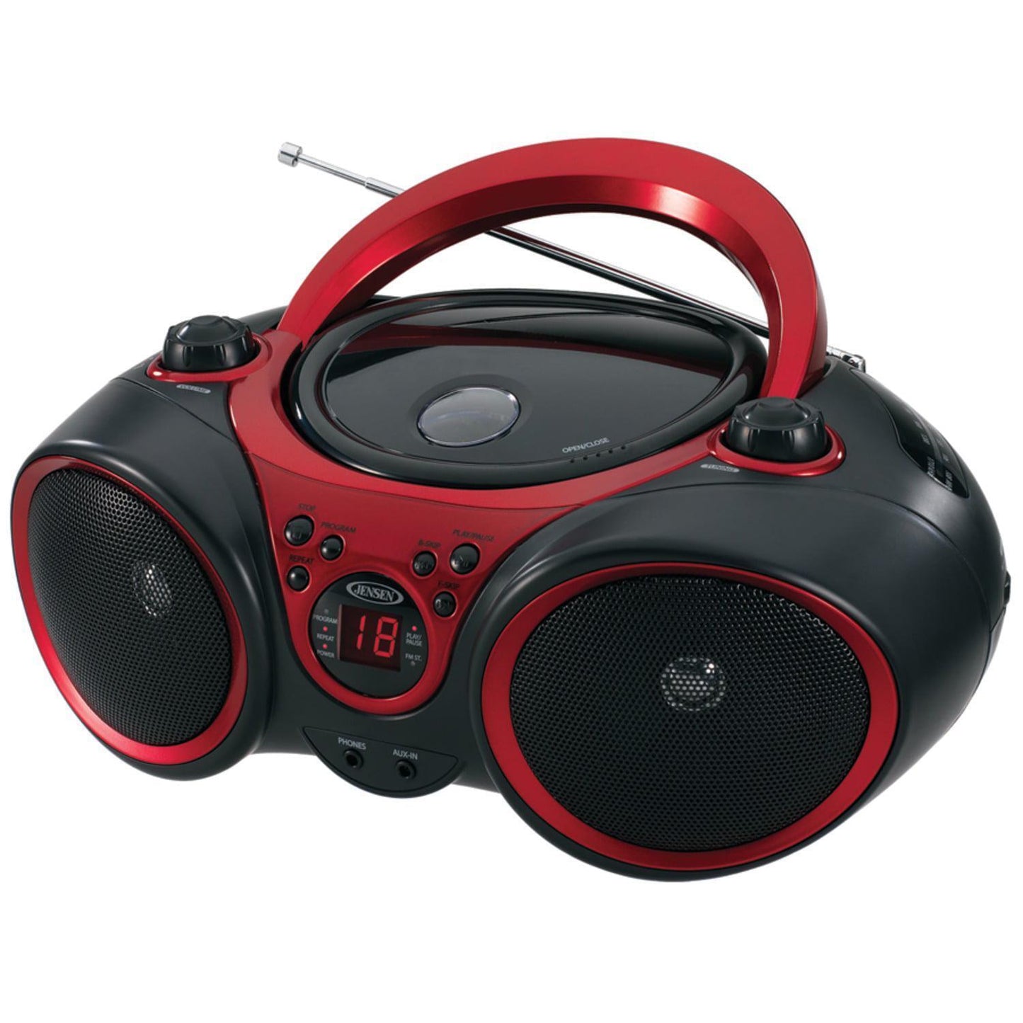 Portable Red Compact Stereo Cd Player with Am/Fm Stereo Radio CD-R/RW Compatible