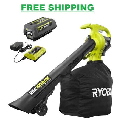 RYOBI Leaf Vacuum/Mulcher 40-Volt Lithium-Ion Cordless Battery/Charger Included