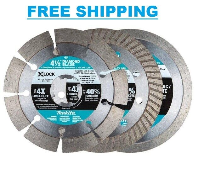 X-lock 4-1/2 In. Diamond Blade Variety Pack For Masonry Cutting (3-pieces)