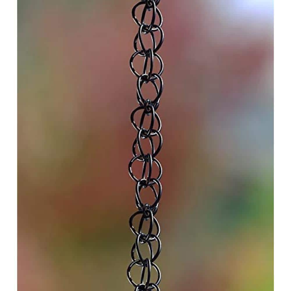 Monarch 8-1/2 ft. Black Powder Coated Aluminum Ring Rain Chain Functional