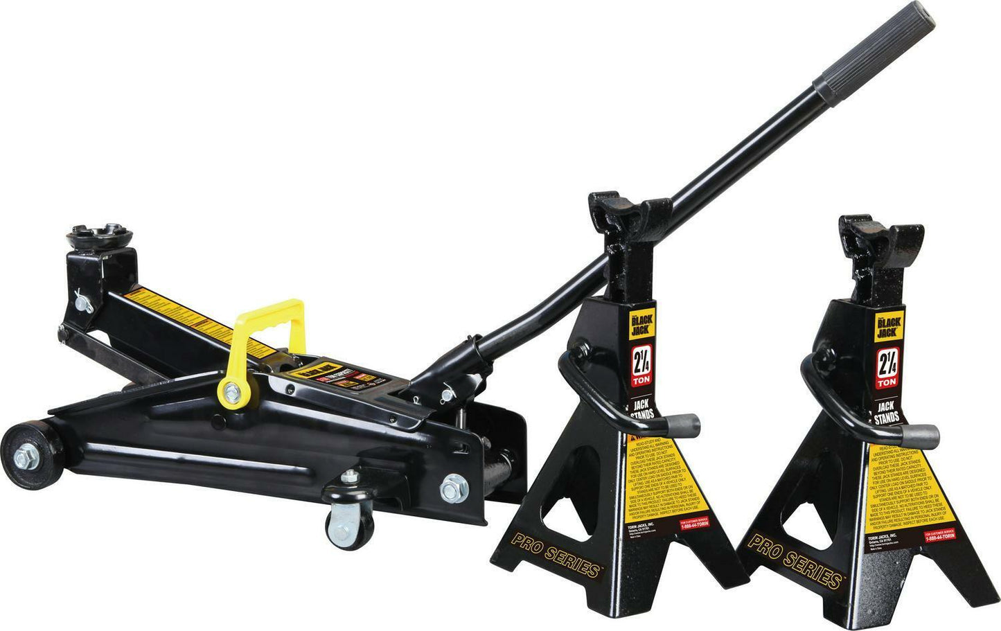 Hydraulic Floor Jack Trolley Jack 2.25 Tons Capacity and 2 Jack Stands Bundle