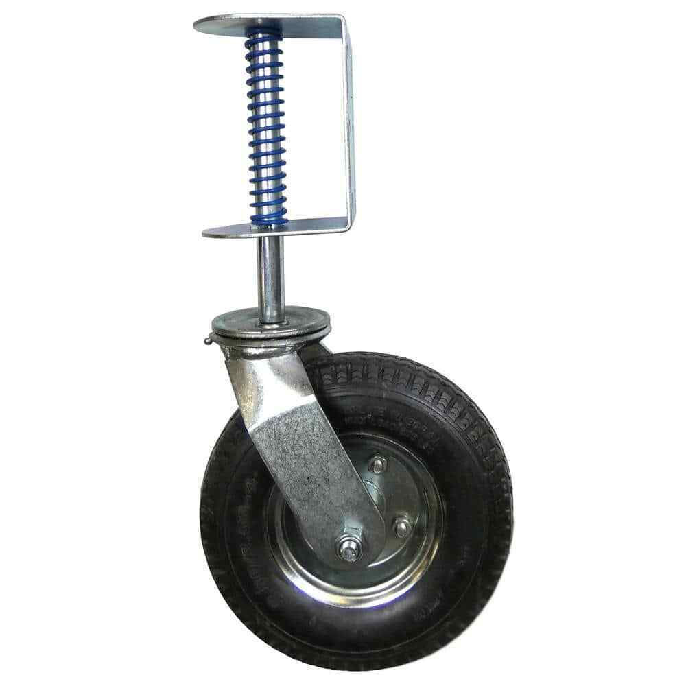 Gate Caster Wheel Support Pneumatic Spring Loaded Swivel Fence Roller Heavy Duty