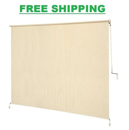 96 x 72 in. Cordless Exterior Roller Shade Blind Porch Patio Privacy Sun Heat