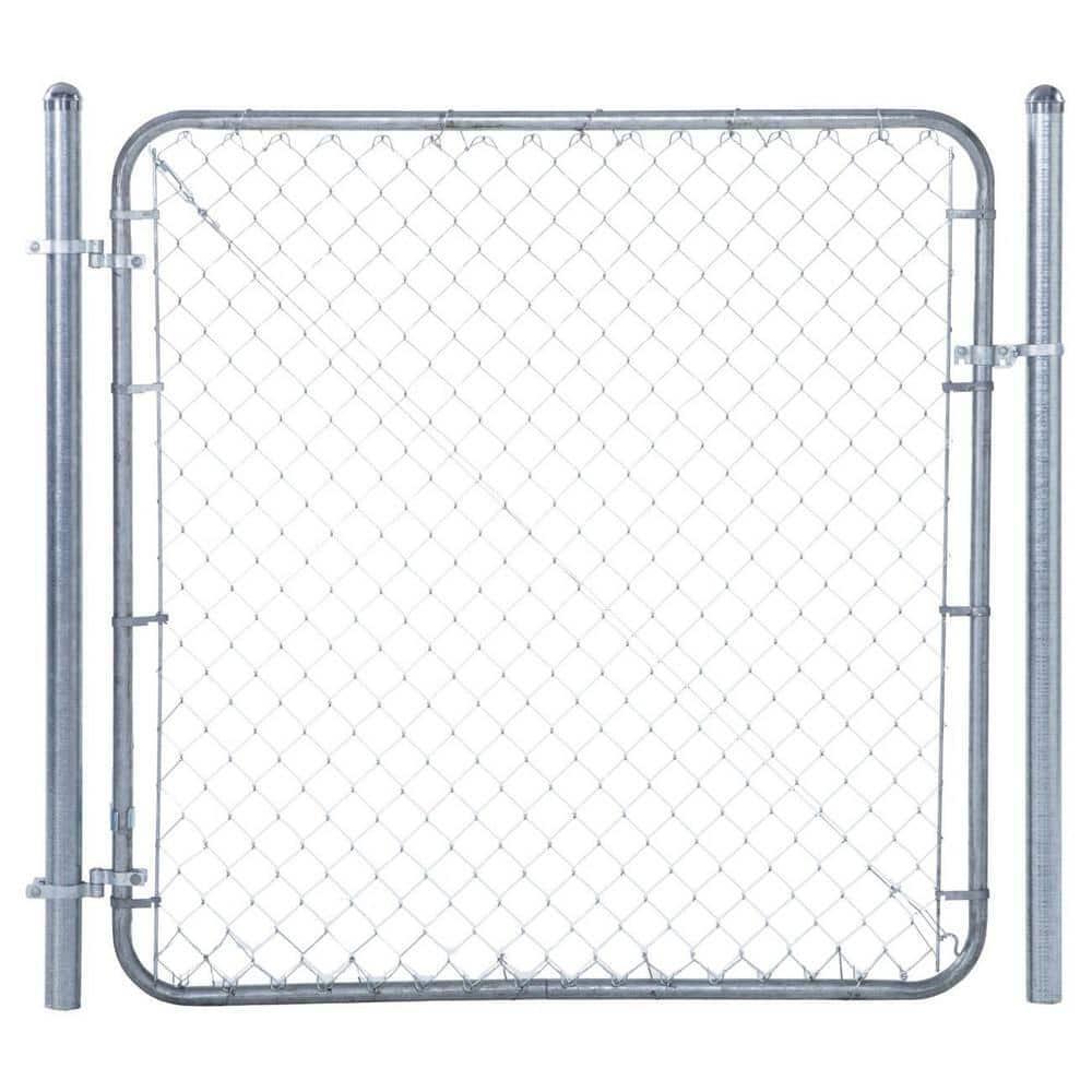 Chain Link Fence Gate Galvanized Metal 6 X 5 ft. Adjustable Single Walk-Through